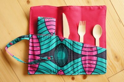 Pochette à couverts wax pink