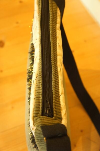sac velours fermeture zip
