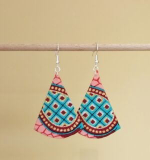 boucles d'oreille création unique en tissu cadeau fête des mères