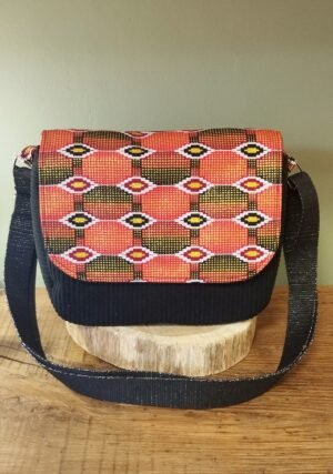 Sac besace kenté doré